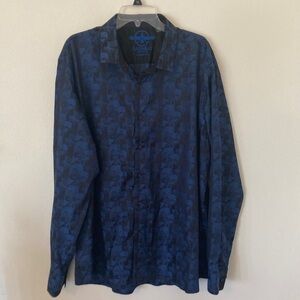 Blue and Black Barabas Men’s Shirt XXL